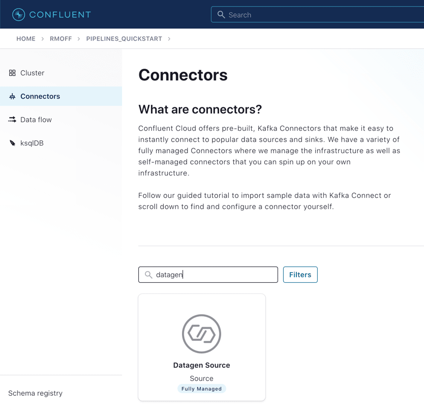 Datagen Connector - Kafka Data Pipeline